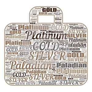 Gold Silver Platinum Paladium Abstract Text Header Background Illustration