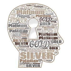 Gold Silver Platinum Paladium Abstract Text Header Background Illustration