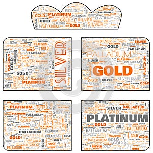Gold Silver Platinum PALLADIUM Text. Money. Inflation