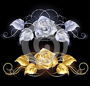 Gold and silver rose