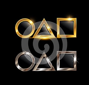 Gold and Silver Squid Game Vector Sign