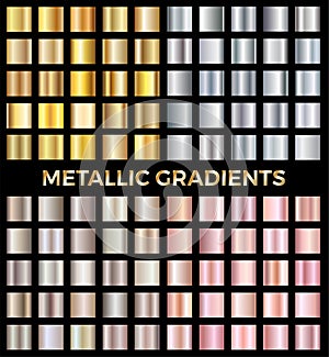 Gold and silver texture gradient background vector set