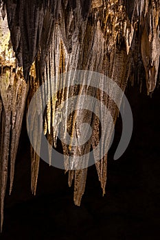 Gold and Silver Tones of The Chandelier In Carlsbad Caverns