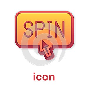 Gold Slot machine spin button icon isolated on white background. Vector