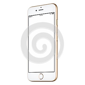 Gold smartphone mock-up CW slightly rotated with blank screen