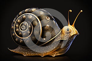 Gold Snail Black Background Wallpaper