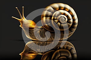 Gold Snail Black Background Wallpaper