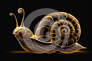 Gold Snail Black Background Wallpaper