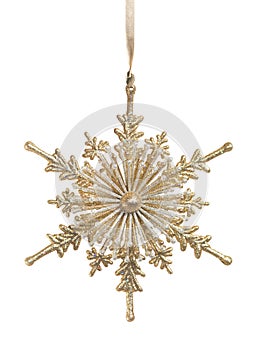 Gold Snowlfake Christmas Ornament