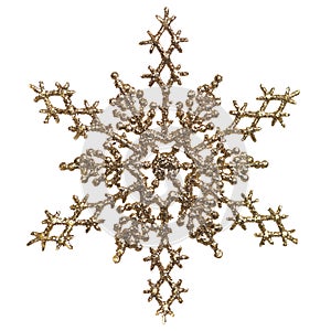 Gold Snowlfake Christmas Ornament
