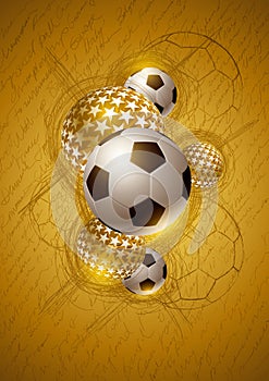 Gold Soccer Abstract Design