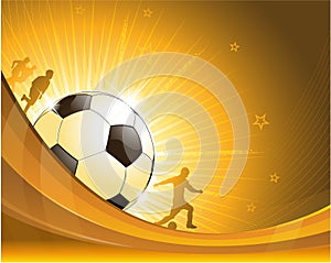 Gold soccer background illustration