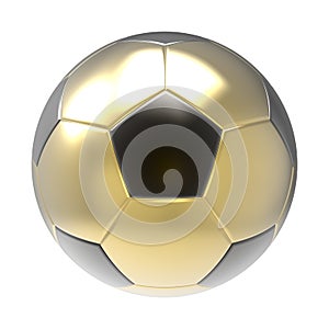 Gold Soccer ball 3D render