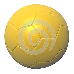 Gold Soccer ball isolated on white background.