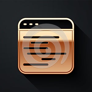 Gold Software, web developer programming code icon isolated on black background. Javascript computer script random parts