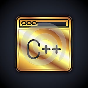 Gold Software, web developer programming code icon isolated on black background. Javascript computer script random parts
