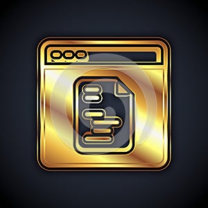 Gold Software, web developer programming code icon isolated on black background. Javascript computer script random parts