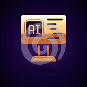 Gold Software, web developer programming code icon isolated on black background. Javascript computer script random parts