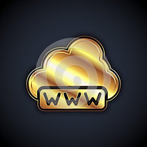 Gold Software, web development, programming concept icon isolated on black background. Programming language and program
