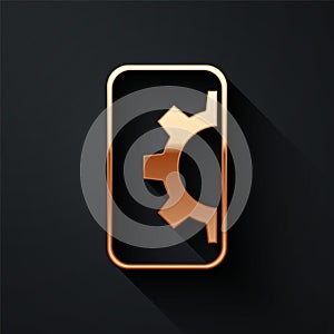 Gold Software, web development, programming concept icon isolated on black background. Programming language and program