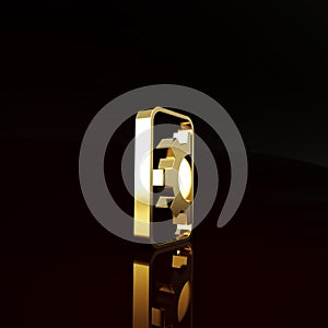 Gold Software, web development, programming concept icon isolated on brown background. Programming language and program