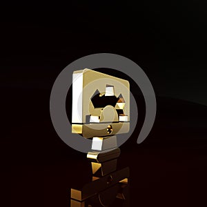 Gold Software, web development, programming concept icon isolated on brown background. Programming language and program
