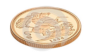 Gold sovereign coin photo