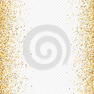 Gold Sparkle Falling Transparent Background. Rich