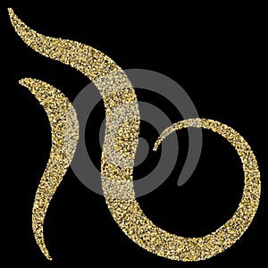 Gold sparkles glitter dust metallic confetti on black vector background