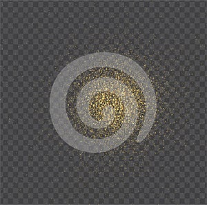 Gold sparkles isolated on black background. Gold glitter pattern. Luxury background for card, vip, exclusive, certificate, gift