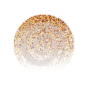 Gold sparkles on white background. Gold glitter background. Golden backdrop for card, vip, exclusive, certificate, gift