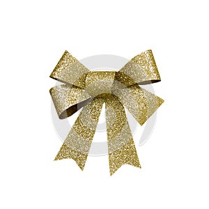 Gold Sparkling Christmas Bow