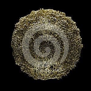 Gold sphere made of small fibers