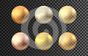 Gold sphere or oil bubble isolated on black background