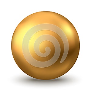 Gold sphere or oil bubble isolated on white background