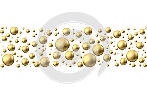 Gold sphere or oil bubble isolated on white background