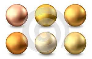 Gold sphere or oil bubble  on white background