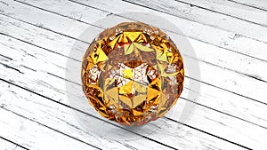 Gold Sphere, Planet, Plexus Conections, 3D Rendering