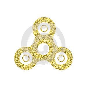 Gold spinner. Hand fidget toy icon