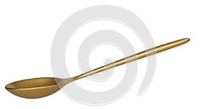 Gold Spoon isolated on white background. 3D illustration