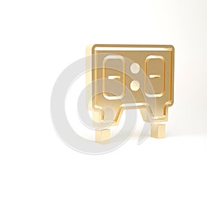 Gold Sport baseball mechanical scoreboard and result display icon isolated on white background. 3d illustration 3D