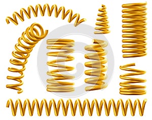 Gold spring coils, flexible spiral metal wire