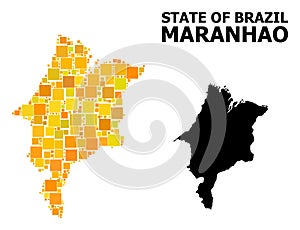 Gold Square Pattern Map of Maranhao State