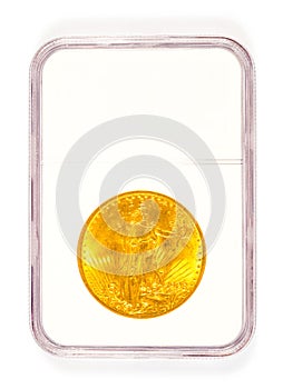 Gold St Gaudens Coin in Grading Case