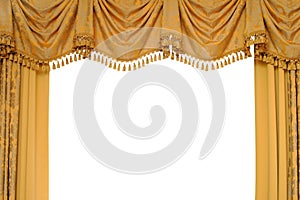 Gold stage curtain