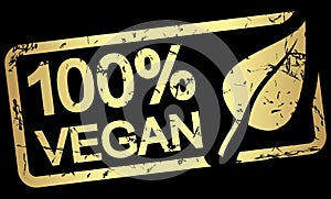 gold stamp 100% vegan