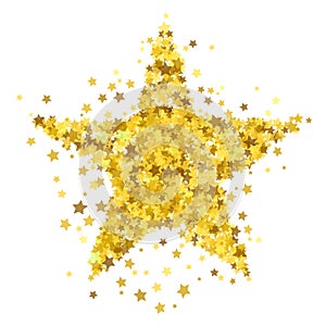 Gold Star Burst. Starry Pattern