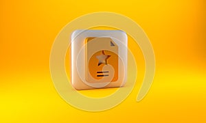 Gold Star constellation zodiac icon isolated on yellow background. Silver square button. 3D render illustration