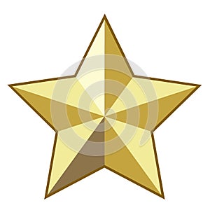 Gold star icon isolated on white