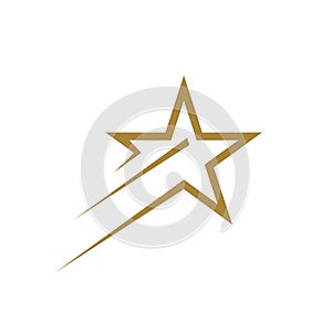 Gold Star Line Logo Template Illustration Design. Vector EPS 10